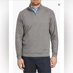 Peter Millar XL Golf Performance Gray Perth Skull Raglan Quarter Zip Pullover